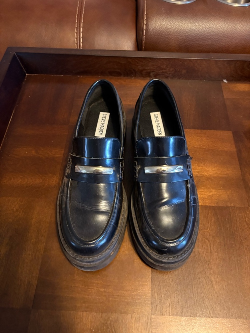 Steve Madden Women’s Black Leather Loafers